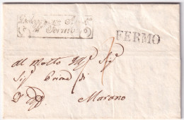 1836-PONTIFICIO FERMO SD Su Lettera Completa Testo (2.11) - ...-1850 Voorfilatelie