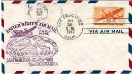 1939-U.S.A. Con Bel Cachet Around The World FAM 18 Et 14 New York-San Francisco  - 1c. 1918-1940 Storia Postale