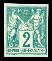 * N°62a, 2c Vert Type I NON DENTELE, Quasi **, Fraîcheur Postale, SUP (signé/certificat)  Qualité: *  Cote: 1750 Euros - 1876-1878 Sage (Type I)