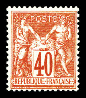 ** N°70, 40c Rouge-orange Type I, Fraîcheur Postale. SUP (certificat)  Qualité: ** - 1876-1878 Sage (Tipo I)