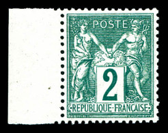 ** N°74, 2c Vert Type II, Bdf, Fraîcheur Postale, Très Bon Centrage. SUP  Qualité: ** - 1876-1898 Sage (Type II)