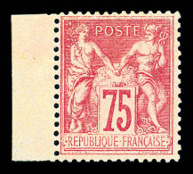 * N°81, 75c Rose Type II, Bord De Feuille Latéral, Bon Centrage, Quasi **. SUP (signé Thiaude/certificat)  Qualité: *  C - 1876-1898 Sage (Type II)