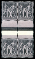 * N°89f, 10c Sage, Type II Tenant à Type I: 2 Paires Avec Interpanneaux, Léger Pli Sur Bdf. TB  Qualité: *  Cote: 650 Eu - 1876-1898 Sage (Type II)