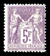 ** N°95, 5F Violet Sur Lilas, Frais. TB (certificat)  Qualité: ** - 1876-1898 Sage (Tipo II)