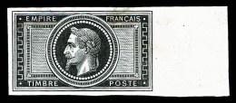 (*) 5 Francs, épreuve Terminée Sans La Valeur En Noir Sur Chine, Légers Points Roux Au Verso, Bord De Feuille Latéral Dr - 1863-1870 Napoléon III. Laure