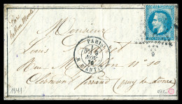 O LE DAGUERRE', 20c Lauré + Càd Du 9 Nov 1870 Sur JOURNAL BALLON N°1 Pour Clermont-Ferrand, Sans Arrivée (Normal) Car Co - Guerre De 1870