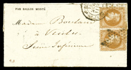 O LE VAUCANSON', Gazette Des Absents N°25 Affranchie Avec 10c Lauré X2, Cad Du 11 Janv 1871 Pour VEULES, Arrivée Le 20 J - War 1870