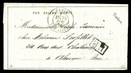 O LA VILLE D'ORLEANS' (repêchage De Mandal), DEPECHE BALLON N°6, Courrier Accidenté Avec Timbre Tombé Par Immersion, Càd - Guerre De 1870