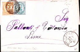 1880-BOZZOLO C 2+sbarre (24.10) Su Piego Per La Francia Affrancata Effigie C.5 E - Ohne Zuordnung