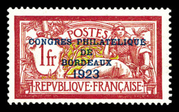 * N°182, Congrès De Bordeaux De 1923, Bon Centrage, TTB (signé Calves)  Qualité: *  Cote: 600 Euros - Unused Stamps