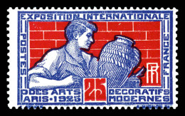 ** N°212, Non Emis, Art Deco 25c Bleu Et Rouge-foncé, TTB (certificat)  Qualité: ** - Unused Stamps