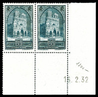 ** N°259, 3f Reims Type IV En Paire Cdf Daté. TTB  Qualité: **  Cote: 270 Euros - Unused Stamps