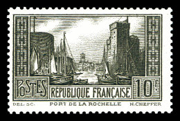 ** N°261B, Port De La Rochelle, 10F Brun-Noir, SUPERBE Et RARE (signé Brun/certificats)  Qualité: **  Cote: 7250 Euros - Unused Stamps