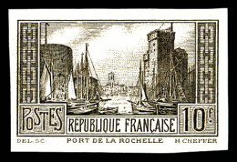 ** N°261Ba, Port De La Rochelle, 10F Brun-Noir Non Dentelé, SUPERBE Et RARE (signé Brun/certificat)  Qualité: **  Cote:  - Unused Stamps