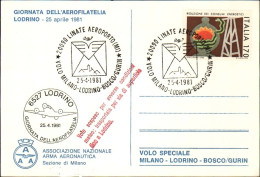 1981-"l'aeronautica Militare Al Servizio Del Paese"volo Milano-Lodrino-Bosco/Gur - Correo Aéreo