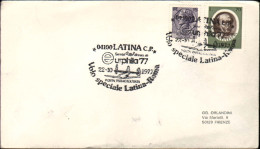 1977-busta Affrancata Con Bollo Figurato Della Eurphila 77 Volo Speciale Latina- - Luchtpost