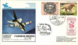 San Marino-1980 Collegamento Aeropostale Supersonico Villafranca-Ramstein Del 25 - Poste Aérienne