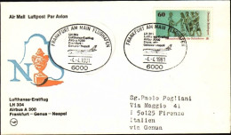 1981-Germany Germania I^volo Lufthansa Airbus A300 Francoforte Genova Napoli - Covers & Documents