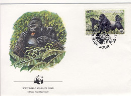 1985-Rwanda Lettera Fdc Illustrata Del WWF Affrancata Con Alto Valore Fr.30 Gori - Altri & Non Classificati