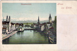 1902-Svizzera Cartolina Diretta In Italia "Hauptansicht Gruss Aus Zurich" - Autres & Non Classés