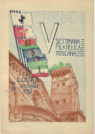 1953-cartolina Numerata E Vignetta Dell'associazione Filatelica Lucchese Affranc - Erinnofilie