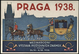 1938-Cecoslovacchia Cartolina Manifestazione Filatelica Praga1938 Affrancata 50h - Sonstige & Ohne Zuordnung