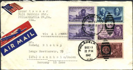 1948-U.S.A. Diretto In Germania Con Affrancatura Varia - 2c. 1941-1960 Storia Postale