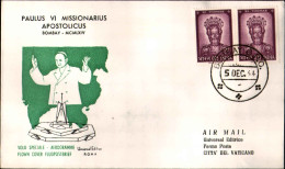 1964-India Viaggio Papale Paolo VI Bombay-Roma Del 5 Dicembre,al Verso Affrancat - Macchine Per Obliterare (EMA)