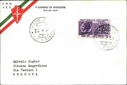 1954-Trieste A Lettera Fdc Affrancata L.25 Propaganda Per La Denuncia Dei Reddit - Storia Postale