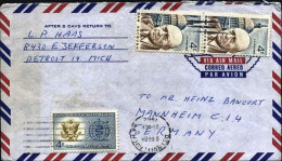 1962-U.S.A. Lettera Con Bella Affrancatura Multicolore Diretta In Germania - Postal History