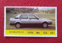 SPAIN ANTIGUO CROMO DE CROMOS DIDEC OLD COLLECTIBLE CARD CHROME CHROMO COCHE CAR VOITURE AUTO ALFA ROMEO GIULIETTA 1.8 - Other & Unclassified