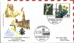 Vaticano-1980 Viaggio Di Sua Santita' Giovanni Paolo II^ In Germania Volo Monaco - Luftpost