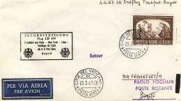 Vaticano-1967 I^volo Lufthansa Francoforte-Bogota' Del 4 Aprile - Poste Aérienne