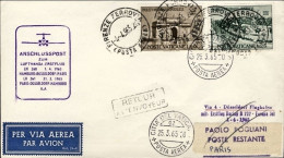 Vaticano-1965 I^volo Lufthansa Dusseldorf-Parigi Del 1 Aprile - Airmail