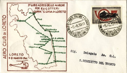 1961-tratta Loreto-San Benedetto Del Tronto 3 Giro Aereo Delle Marche Per Elicot - Posta Aerea