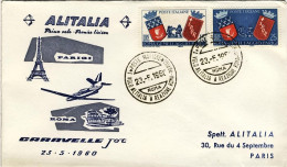 1960-Alitalia I^volo Caravelle Jet Roma Parigi Dal 23 Maggio - Correo Aéreo