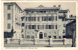 1937-cartolina Sestri Levante Municipio E Albergo Eden Viaggiata - Genova