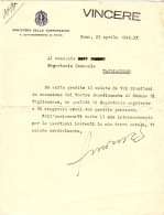 1942-lettera Dattiloscritta Su Carta Intestata "ministero Delle Corporazioni Il  - Historische Dokumente