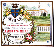 1930circa-MIELE CENTIFRUGATO Lamberto Milani Di Verona Etichetta (mm 91x111) Pol - Verona