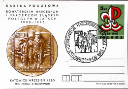 1983-POLONIA Cartolina Postale Z.5 A Ricordo Boy Scout Morti In Slesia Annullo S - Otros & Sin Clasificación