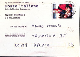 1994-Natale Lire 750 Madonna Con Bambino Isolato Su Avviso Ricevimento - 1991-00: Marcophilia