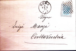 1871-ROMA C1+griglia (4.2) Su Lettera Completa Testo Affrancata C.20 - Storia Postale
