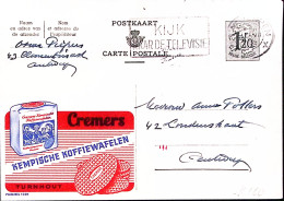 1955-Belgio Cartolina Postale F.1,20 Tassello Pubblicitario Cremers Viaggiata - Sonstige & Ohne Zuordnung