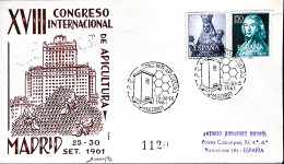 1961-SPAGNA MADRID XVIII^Congresso Apicoltura (25-30.9)annullo Speciale Su Busta - Other & Unclassified