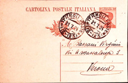 1924-TERMOLI C.2 (21.1) Su Cartolina Postale Michetti C.30 Mill. 23 Fori Spillo - Entero Postal