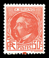 * N°291, NON EMIS, Briand, 30c Rouge, RARETE (signé Scheller/certificat)  Qualité: * - Unused Stamps