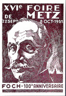 1951-Francia Metz XVI Fiera (4.10) Annullo Speciale Su Cartolina Viaggiata - 1921-1960: Modern Period