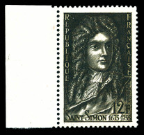 ** N°1008, Non émis, Saint Simon, Couleur Noire Au Lieu De Brun Et Lie De Vin Bord De Feuille. SUPERBE. R.R.R. (certific - Unused Stamps