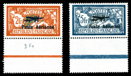 ** N°1/2, Paire Merson Surchargée, Bas De Feuille, Très Bon Centrage. SUP. R. (signé Calves/certificat)  Qualité: **  Co - 1927-1959 Mint/hinged