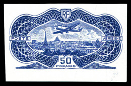 ** N°15, 50F Burelé Non Dentelé Et Sans Le Burelage Rose, Bord De Feuille Latéral, GRANDE RARETE DE LA POSTE AERIENNE FR - 1927-1959 Nuevos